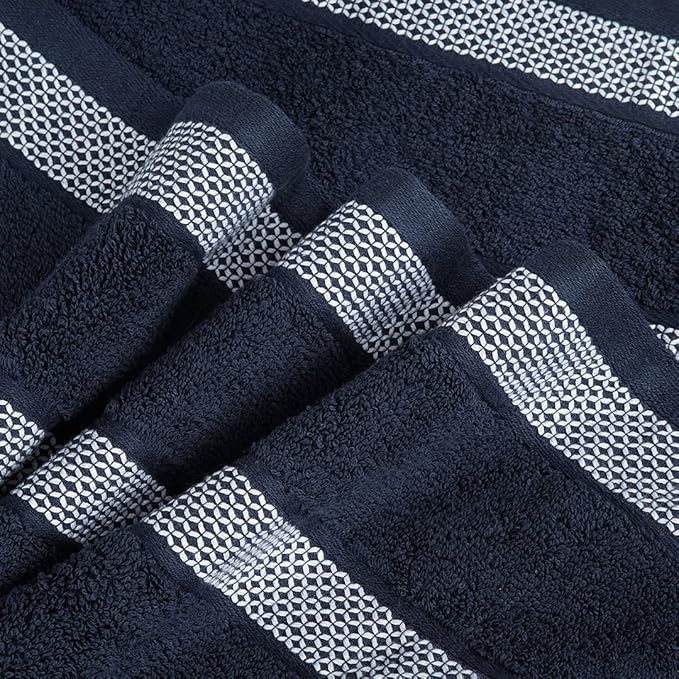 CASA COPENHAGEN Solitaire 6 Pieces Towel Set- Navy, 600 GSM 2 Bath Towel 2 Hand - Image 4