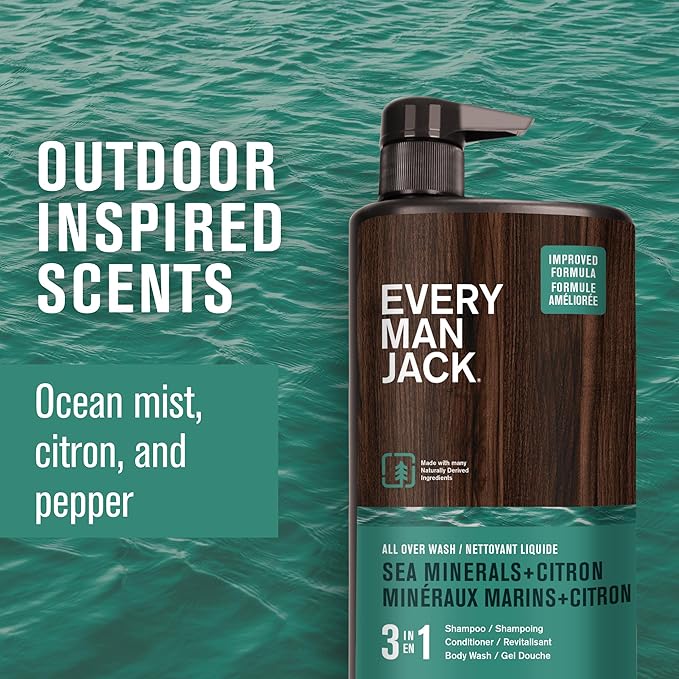 Every Man Jack Sea Minerals + Citron Hydrating Mens 3-in-1 All Over Wash - Image 3