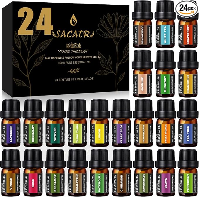 SACATR 24 Pcs Essential Oil Set by SACATR
