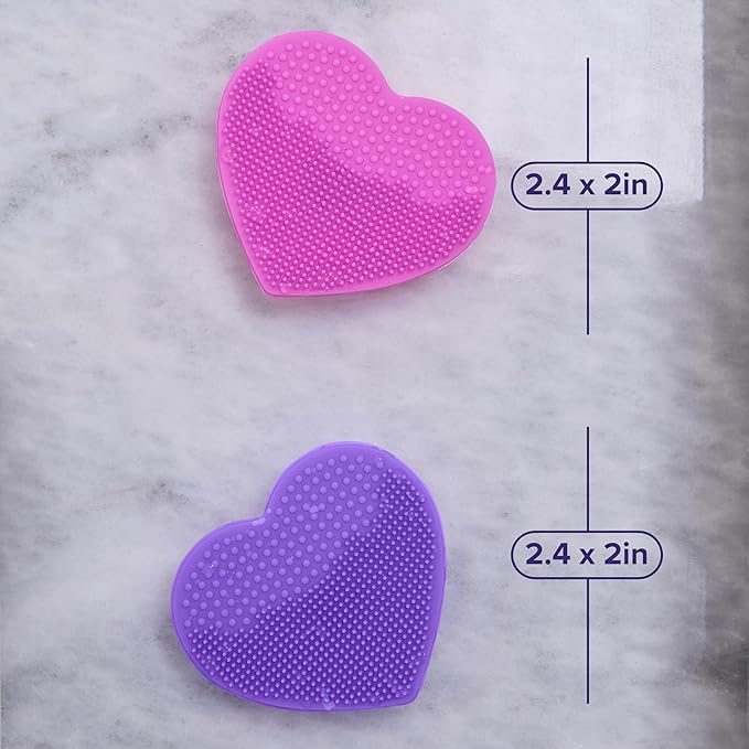 Plum Beauty Heart-Shaped Silicone Skin Scrubber – Manual Facial Cleansing Brush - Image 6