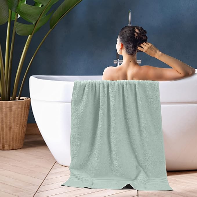 BOUTIQUO 100% Cotton 2 Pack Bath Towel Set 28x55, Eco-Friendly Large Bath Towels - Image 5