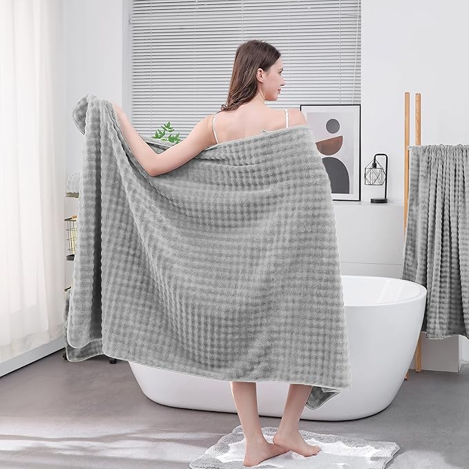 KBY Bath Towels Set of 2, Extra Large Bath Sheets 40X80 Inches, Quick Dry - Image 3
