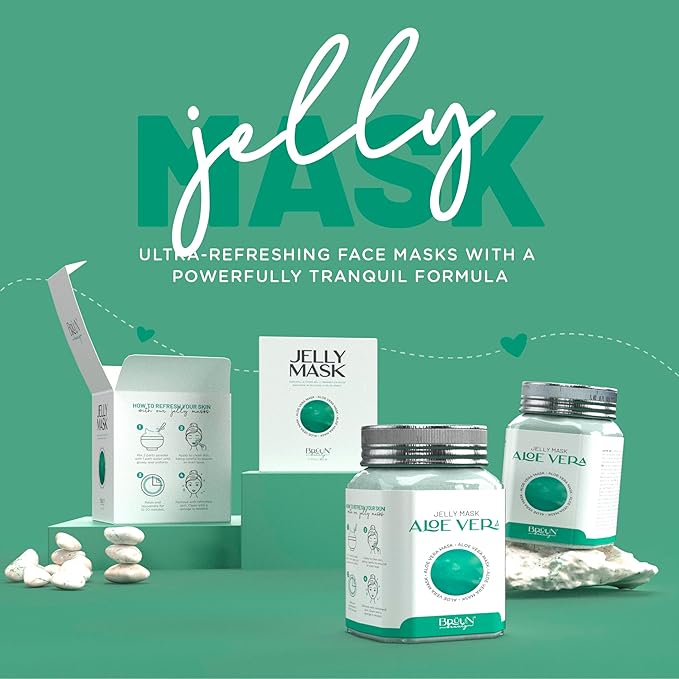 BRÜUN Jelly Mask Jar Aloe Vera Peel-Off Face Care Rubber Mask | 23 fl oz Skin - Image 2