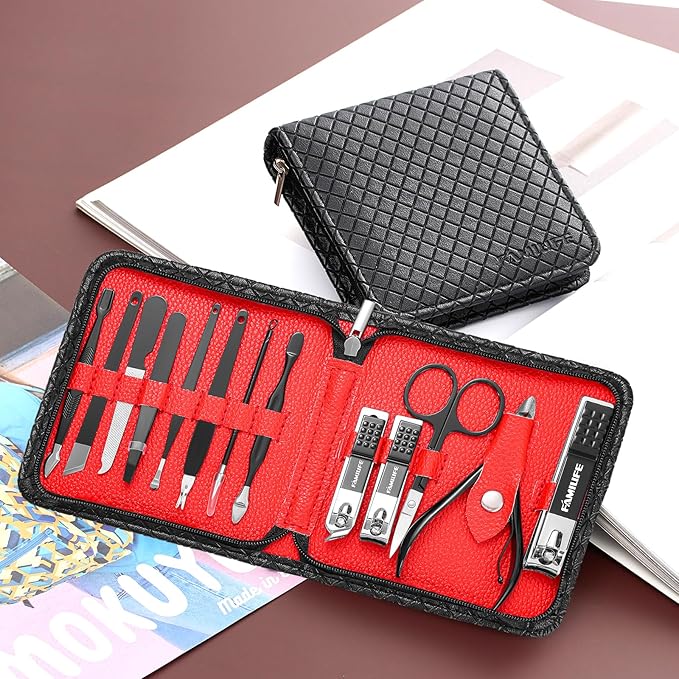 FAMILIFE Nail Kit, Professional Manicure Set Manicure Kit Nail Clipper Set - Image 9