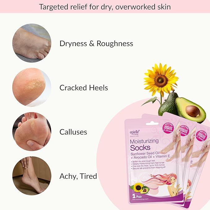 Epielle Moisturizing Foot Mask 6 Pairs, Soften - Image 4