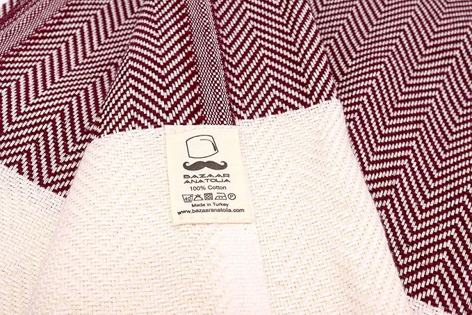 Bazaar Anatolia Turkish Beach Towel 100% Cotton Bath Towels 71x39 Quick Dry - Image 6
