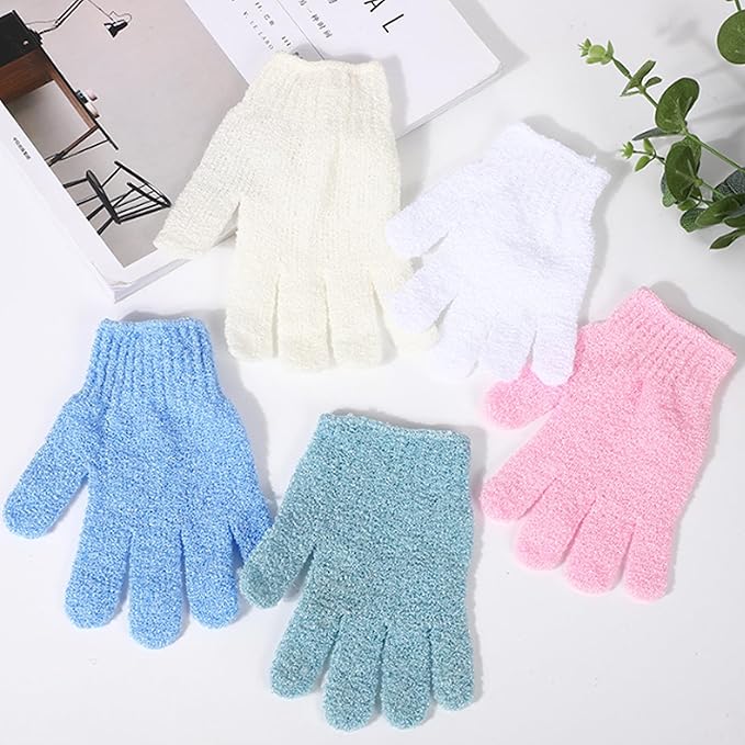 IBLUE Shower Gloves, Double Sided Exfoliating Bath Body Scrub Gloves - Image 7