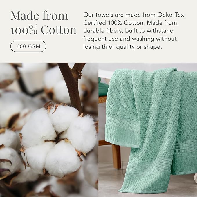 NY Loft 100% Cotton Towel Set 6 Piece | Super Soft & Absorbent Quick-Dry 2 Bath - Image 4