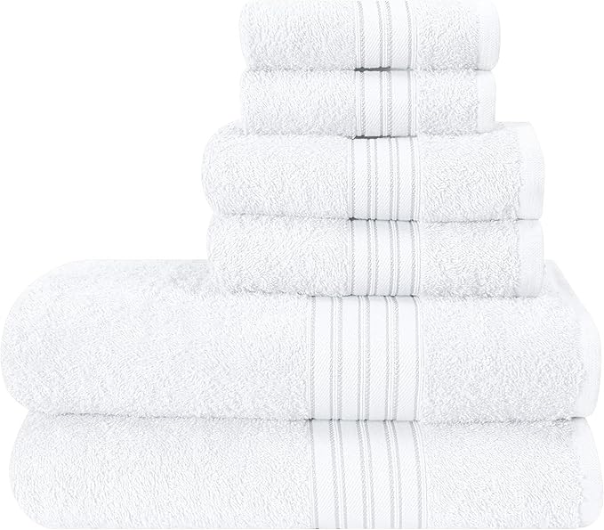 BOUTIQUO 6 Pack Cotton Towel Set, Contains 2 Bath Towels 28x55 inch, 2 Hand by BOUTIQUO