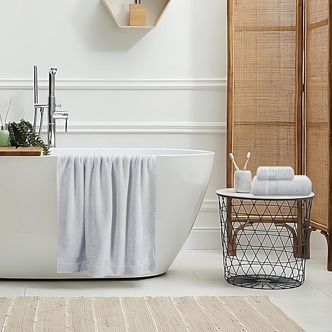 Belizzi Home Ultra Soft 3 Pack Cotton Towel Set, Contains a Bath Towel 28x55 - Image 4