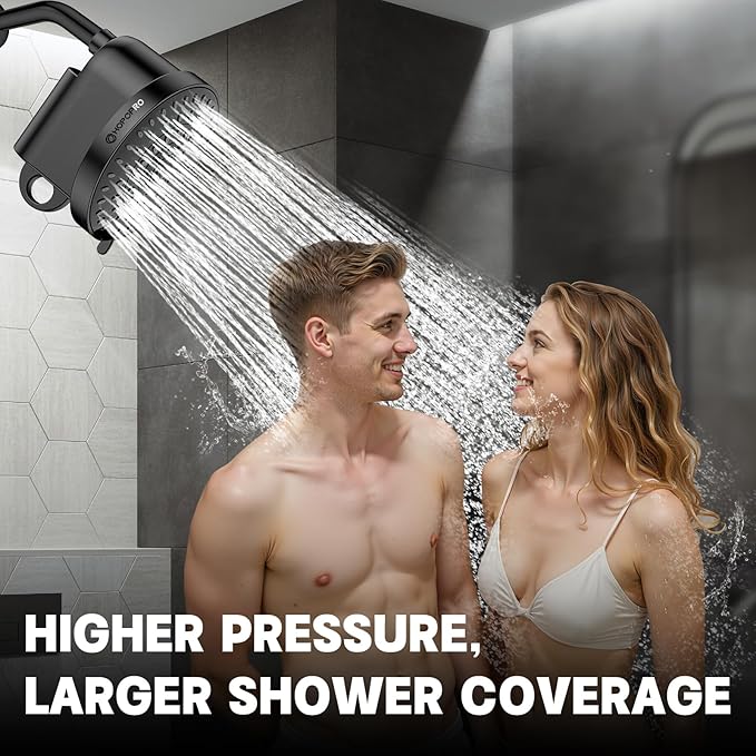 High Flow Filtered Shower Head, HOPOPRO 5 Modes High Pressure Fixed Showerhead - Image 7
