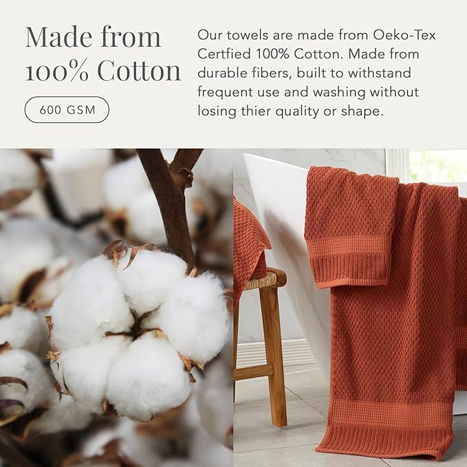 NY Loft 100% Cotton 4 Pack Bath Towel Set| Super Soft & Absorbent Quick-Dry - Image 5