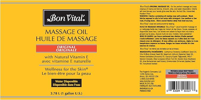Bon Vital' Original Massage Oil, 1 Gallon Unscented Professional Massage Oil - Image 2
