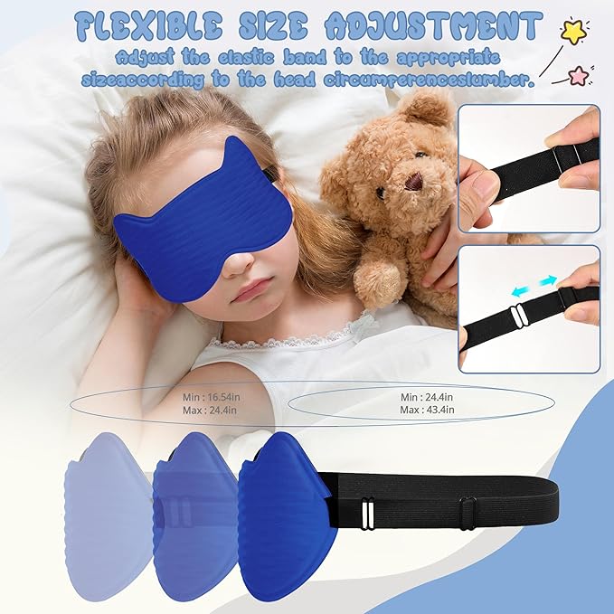 Kids Sleep Mask Eye Mask: 3D Contoured Cup Sleeping Masks, Blindfold - Image 2