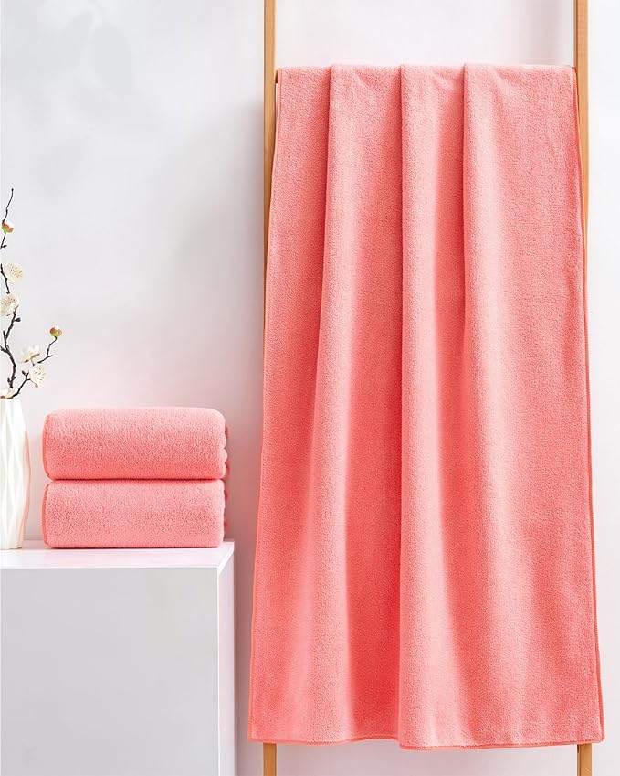 Lumimi Towels 4 Piece Soft Microfiber Bath Towel Set Salon Gym Yoga Travel - Image 7