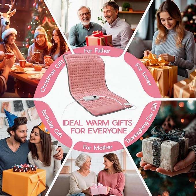 Pink Heating Pad for Gifts Soothing Heat Therapy for Women & Men, Perfect - Image 8