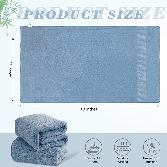SEISSO Large Bath Towels Set of 4-35 x 63 Inches Super Absorbent & Lightweight - Image 3