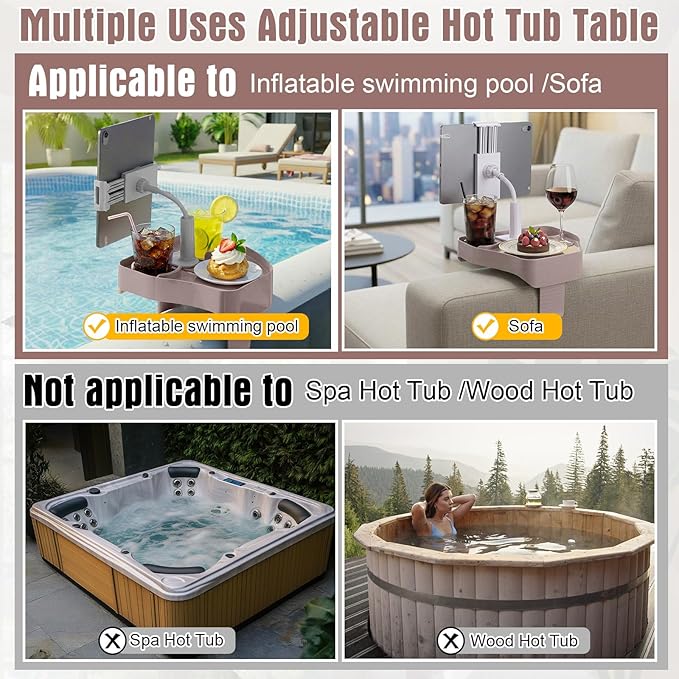 Lewtemi 2 Pcs Hot Tub Table Tray - Image 4
