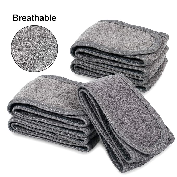 Whaline Spa Facial Headband Head Wrap Terry Cloth Headband 4 Counts Stretch - Image 4