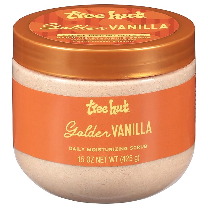 Tree Hut Golden Vanilla Daily Moisturizing Scrub, Gentle Exfoliating, Hydrating by TreeHut