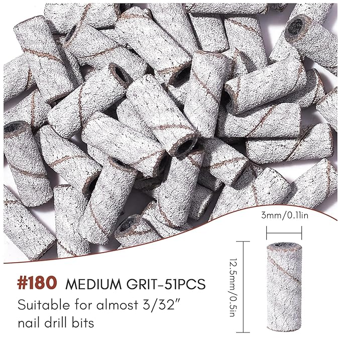 Makartt Sanding Bands for Nail Drill:50 Pcs Small Nail Sanding Files - Image 8