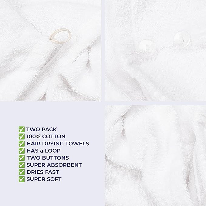 American Soft Linen 100% Cotton Hair Towels - Image 5
