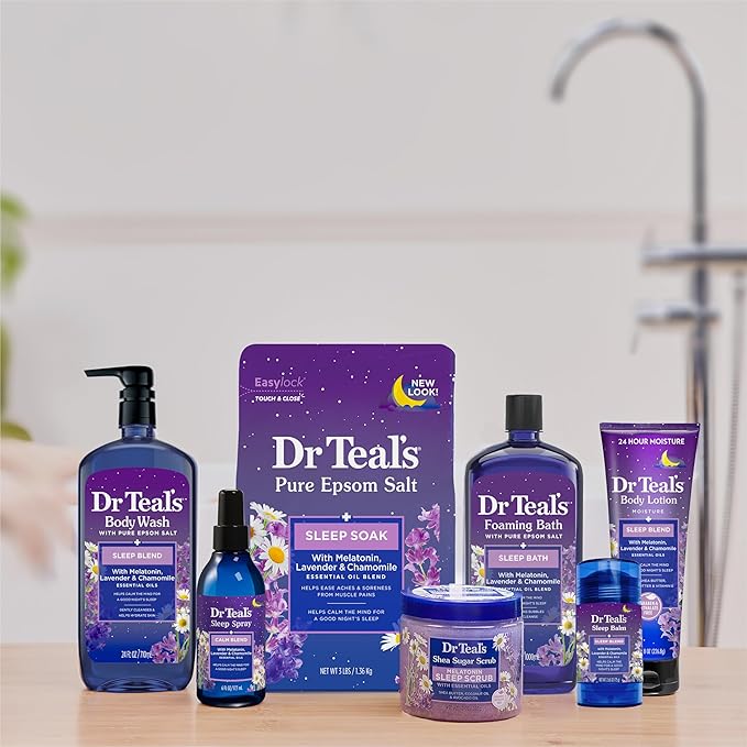 Dr Teal's Foaming Bath with Pure Epsom Salt, Sleep Blend with Melatonin - Image 8