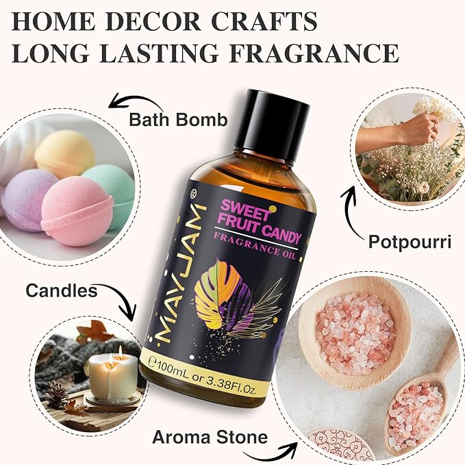 Sweet Fruit Candy Fragrance Oil Essential Oil, MAYJAM 3.38FL.OZ Sweet Fruit - Image 6