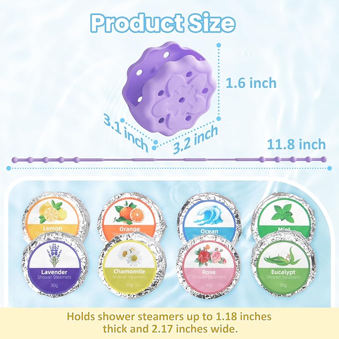 Purple Shower Steamer Tray, Hangable and Reusable Shower Steamer Holder/Hanger - Image 2