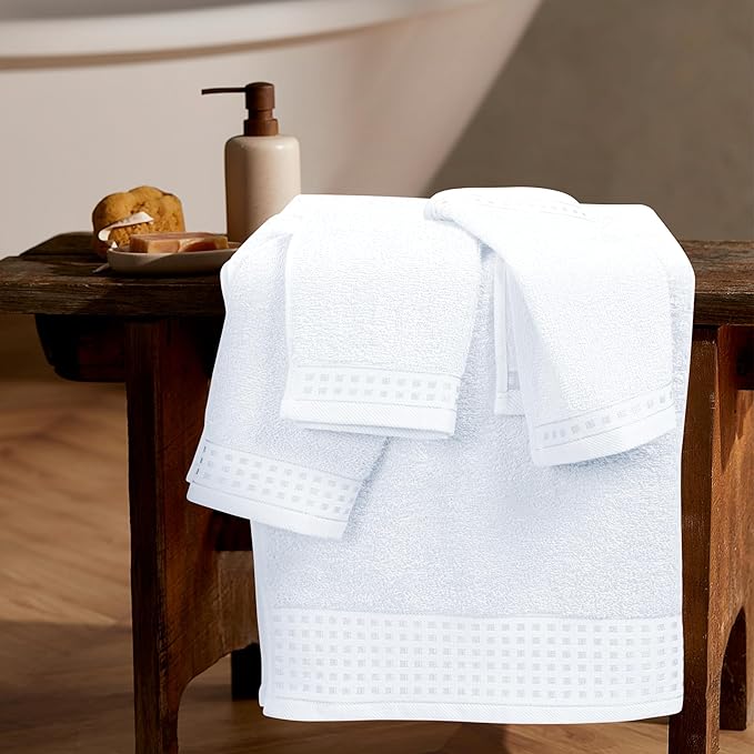 GLAMBURG Ultra Soft 3 Pack Cotton Towel Set, Contains a Bath Towel 28x55 inch - Image 3