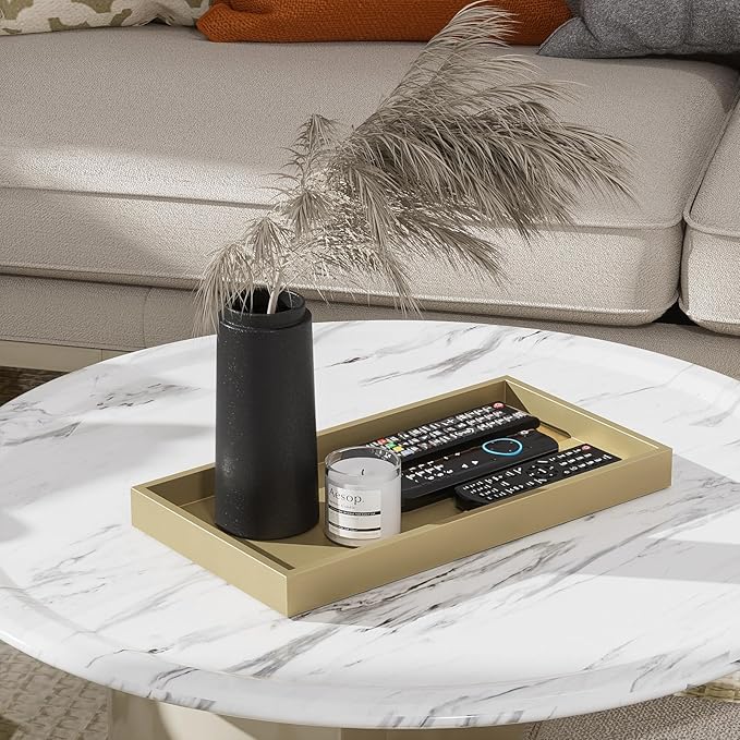 ZHWS Gold Bathroom Vanity Tray for Countertop Perfume Makeup Jewelry Candle - Image 6
