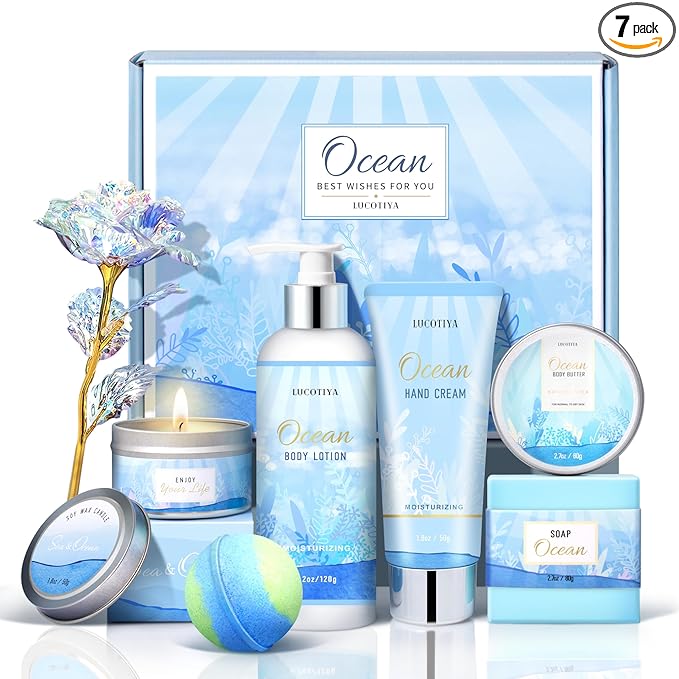 Gifts for Women, Ocean Scented Spa Gift for Women Birthday 7 Luxury Self Care by LUCOTIYA