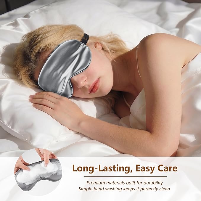 Sleep Mask Silk Eye Mask for Men Sleeping Mask, Adjustable Elastic Strap for - Image 5