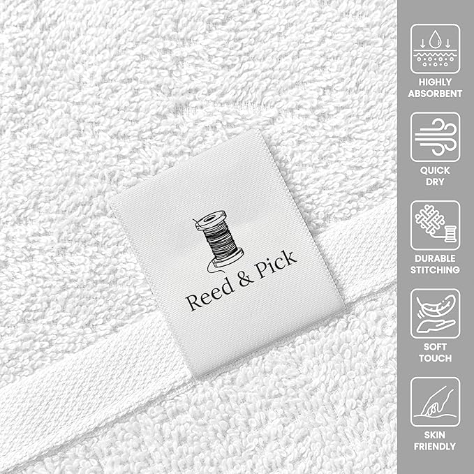 Reed&Pick Salon Towels – 50 Pack White Hand Towels 100% Cotton Spa Towel – - Image 2