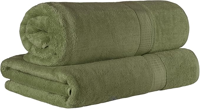 SUPERIOR Egyptian Cotton Pile Bath Sheet Set of 2, Ultra Soft Luxury Towels by SUPERIOR