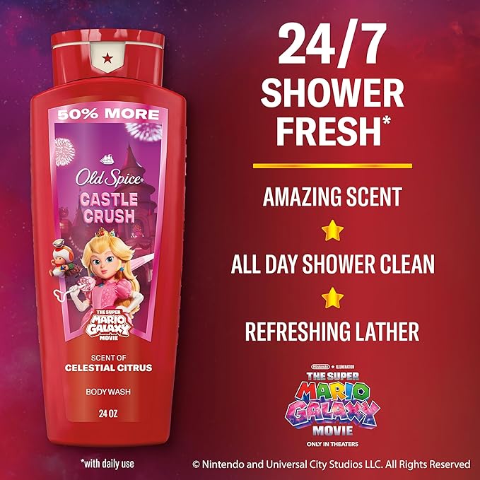Old Spice Body & Face Wash for Men, x The Super Mario Galaxy Movie, 3X Defense - Image 2