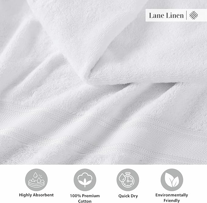 LANE LINEN 100% Cotton 4 Pack Bath Sheets - Image 6