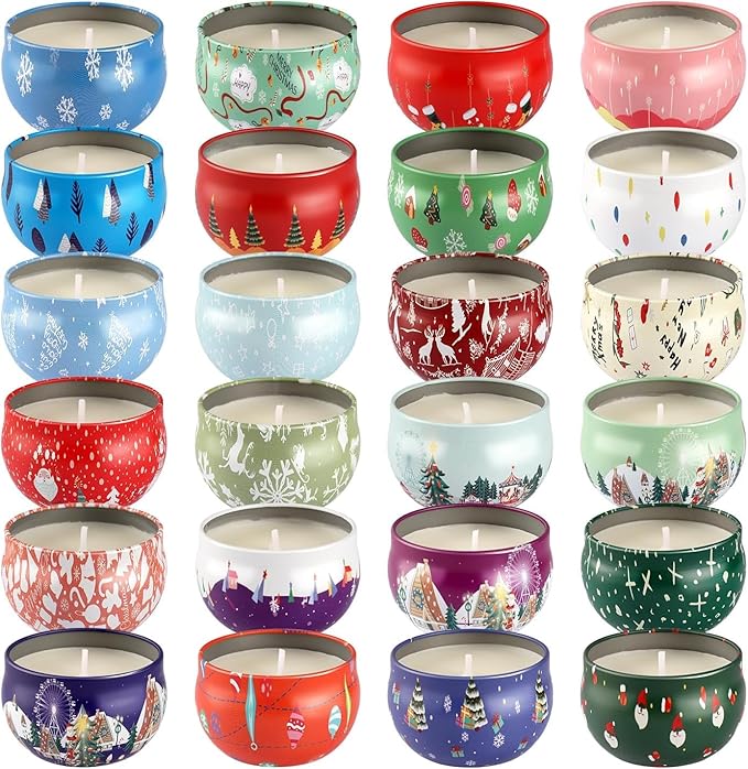 WPONSZU 24 Pack Christmas Scented Candles Gift Set - Image 8