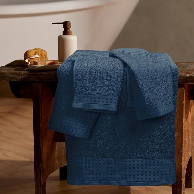 GLAMBURG Ultra Soft 3 Pack Cotton Towel Set, Contains a Bath Towel 28x55 inch - Image 3