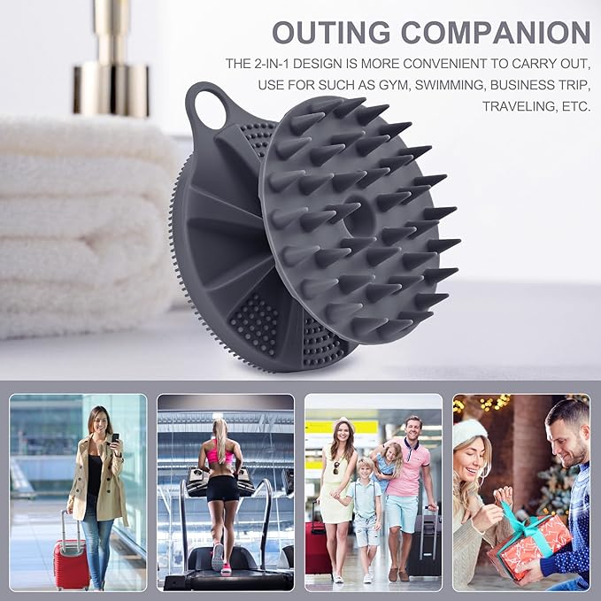 INNERNEED 2-in-1 Silicone Body Scrubber and Scalp Massager Shampoo Brush - Image 4