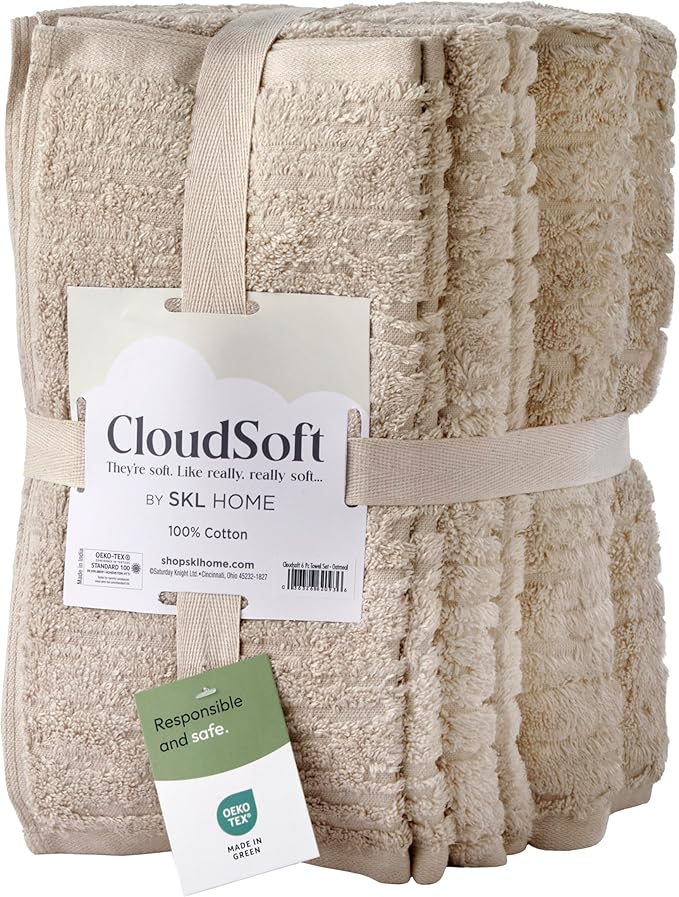 SKL Home CloudSoft 100% Cotton Luxury 6-Piece Towel Set, 600 GSM, Ultra Plush & - Image 5