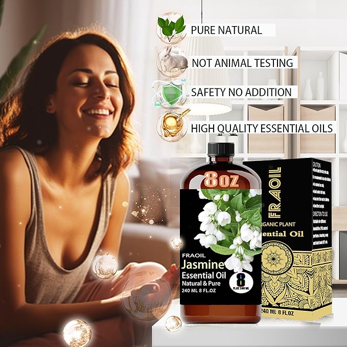 Jasmine Essential Oil, Jasmine Oil 8 Fl Oz 240ML - Image 2