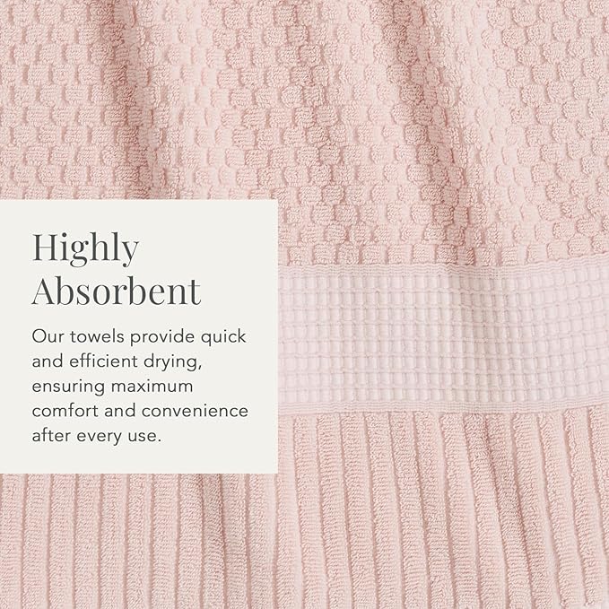 NY Loft 100% Cotton Bath Towel 4 Pack | Super Soft & Absorbent Quick-Dry Bath - Image 5