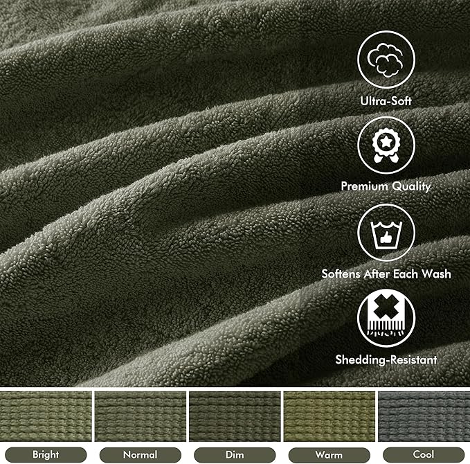 Madison Park 800GSM Bathroom Towel Set of 8 100% Cotton Bath Towel Set - Image 3