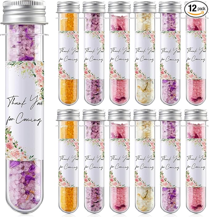12 Pcs Aromatherapy Bath Salts Test Tube Bath Salts by Dimsile