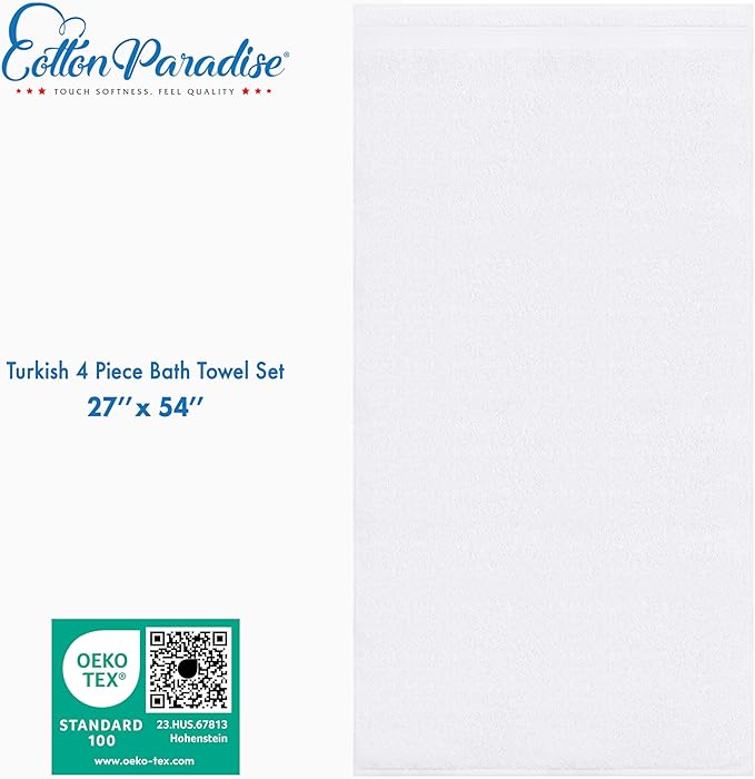 Cotton Paradise 4 Piece Turkish Bath Towels - Image 4