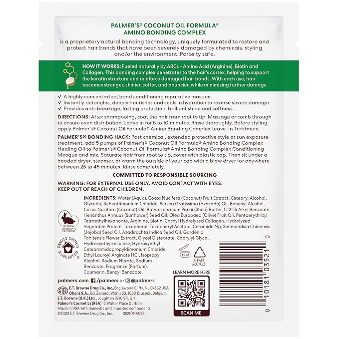 Palmer's Amino Bonding Complex Hair Mask, Intense Conditioning Masque Pack - Image 9