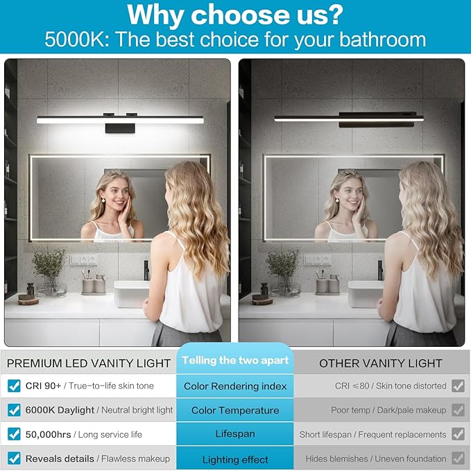 SOLFART Modern LED Vanity Lights 47.2 Inch Bathroom Light Fixtures Over Mirror - Image 5