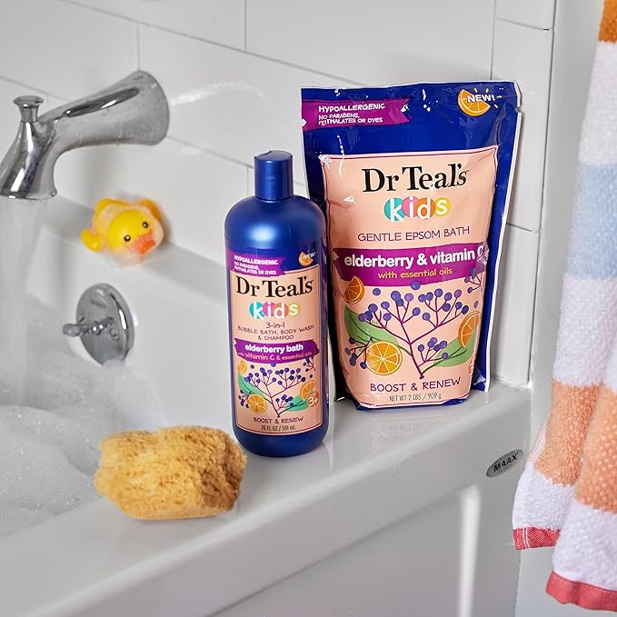 Dr Teal's Kids 3-in-1 Elderberry Bath: Bubble Bath, Body Wash & Shampoo - Image 11