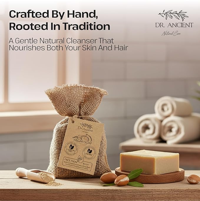 Dr.Ancient Argan Soap Bar, Organic Soap Bars Handcrafted the Traditional Way - Image 4